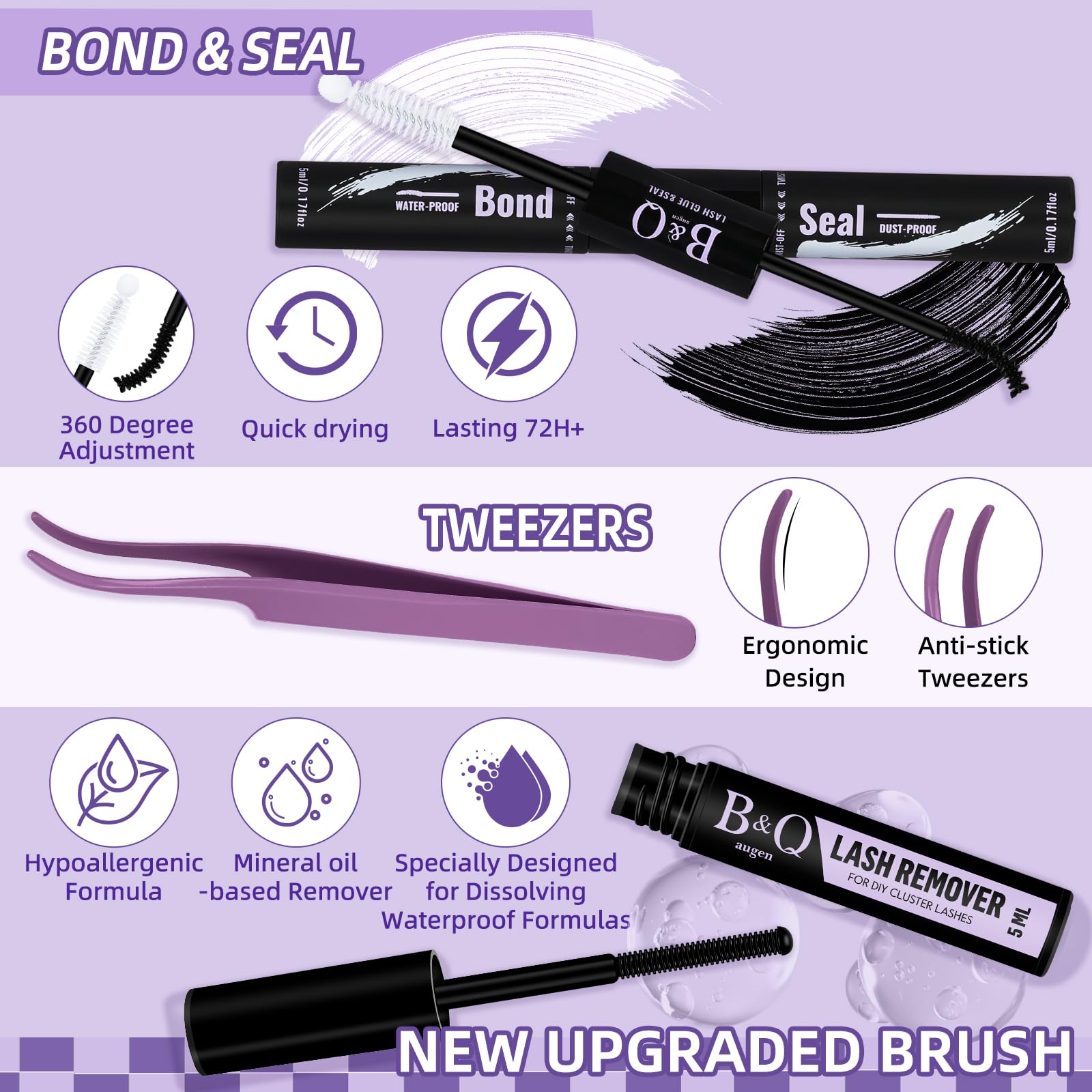 Amazon.com: B&Q Manga Lash Clusters Kit DIY 8-18mm Reusable