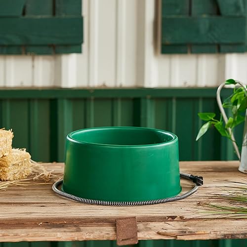 Miniatura 4 de Farm Innovators Cuenco para mascotas con calefacción de 60 vatios, 1.5 galones, individual, Verde