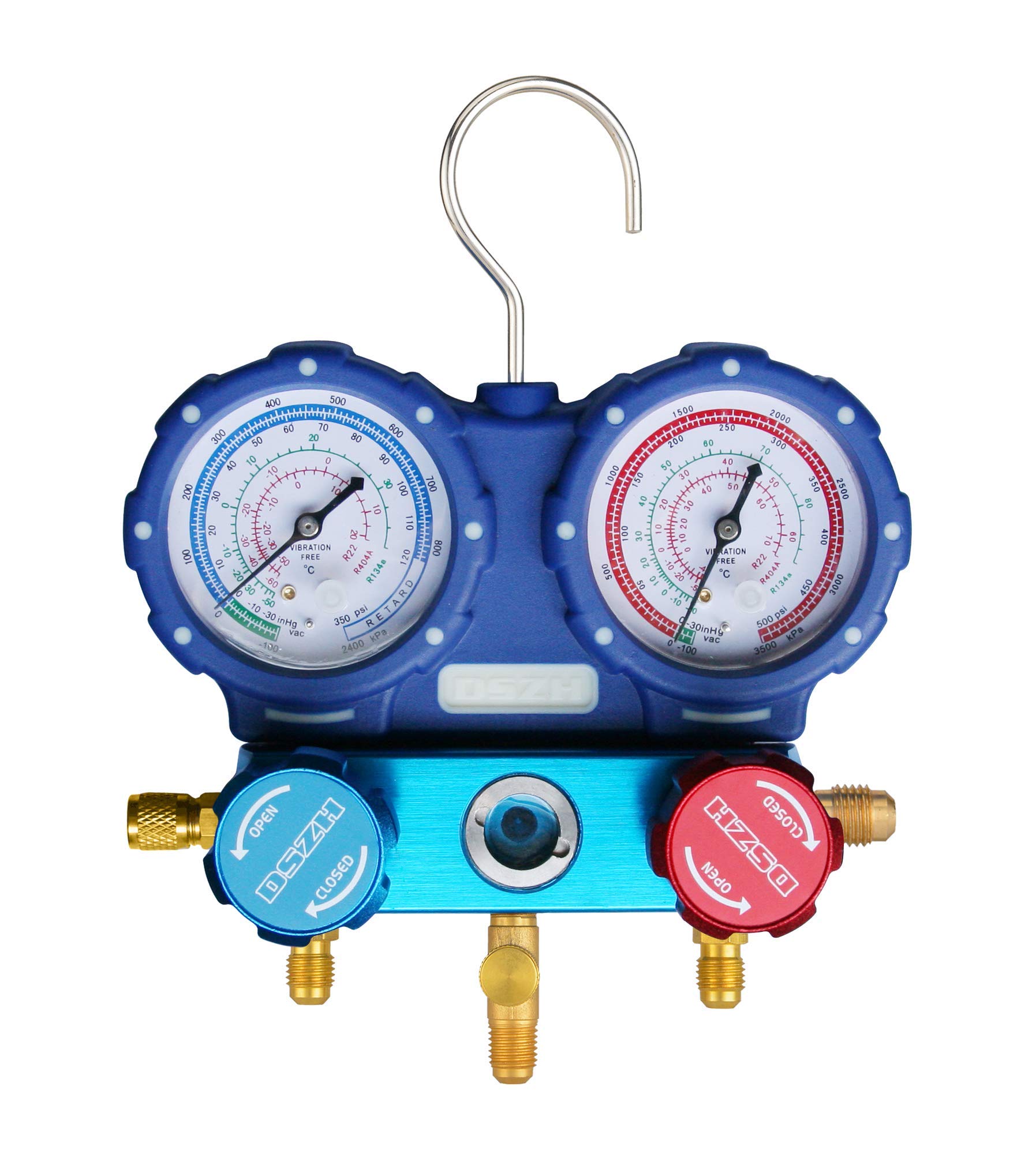 Prüfarmatur WK-C6002B-R32, 2 Ventile; Monteurhilfe für Klimaanlagen für R32, R134a, R407C, R410a