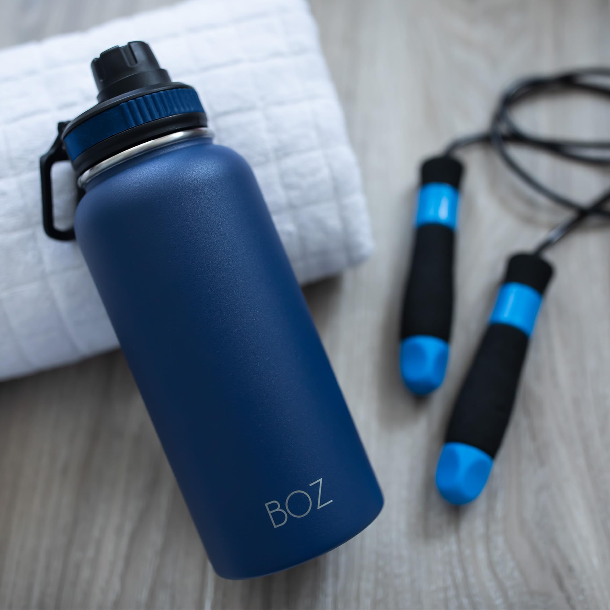 Gourde Isotherme Inox 1L Mulbijeo - Double Paroi, Maintient Froid 24h/chaud 12h, 2 Bouchons (sport Et Poignée)