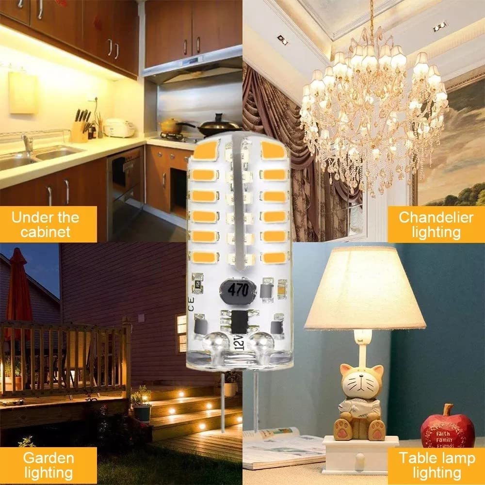 6pcs LED Bulb Bi-Pin Base Lights 3W AC/DC 12V Warm White 3000K G4 Bulb for Outdoor Lighting Deck Stair Step Path Paver Lights Landscape Bulbs