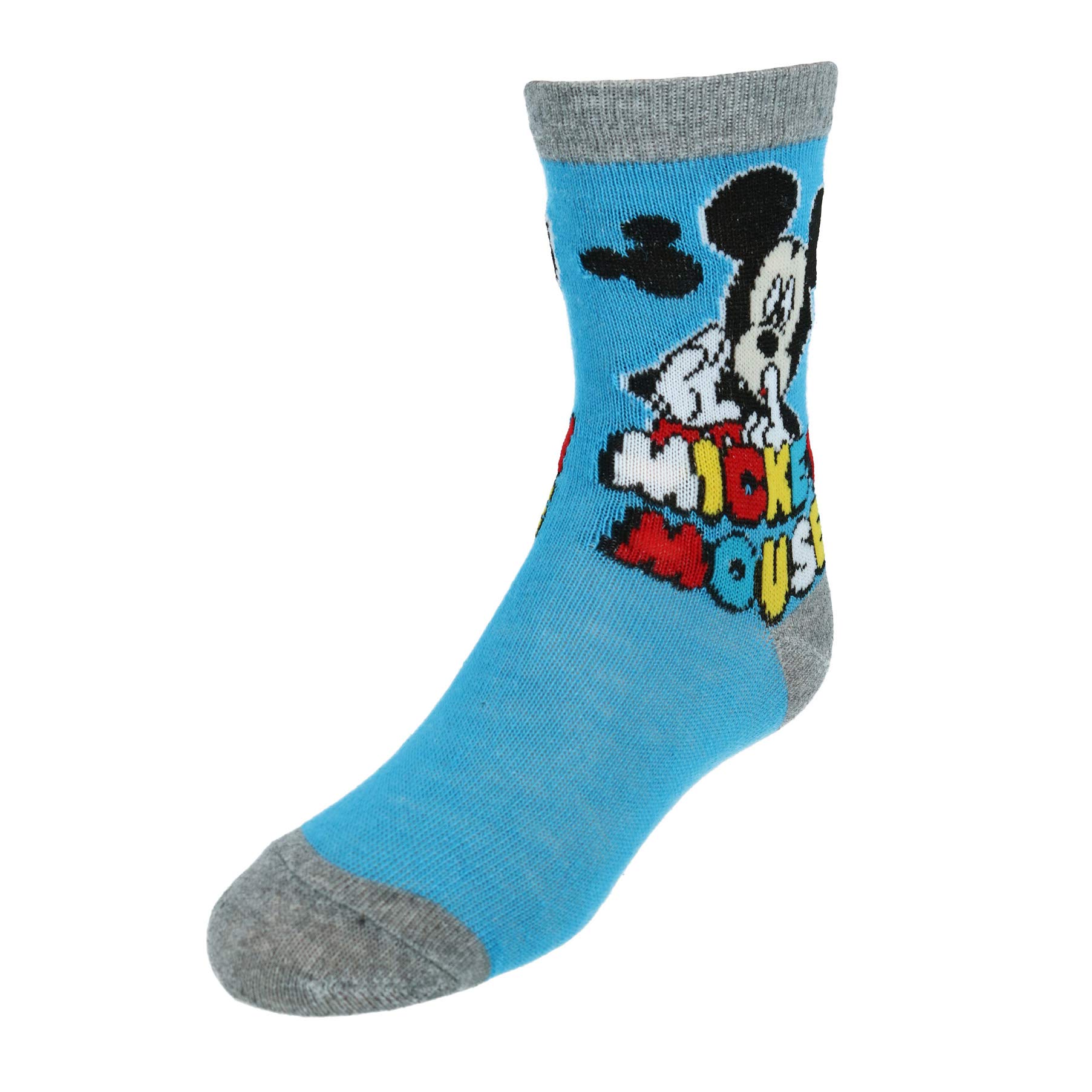 Disney Boy's Mickey Mouse Crew Socks (3 Pair Pack), Medium, Blue