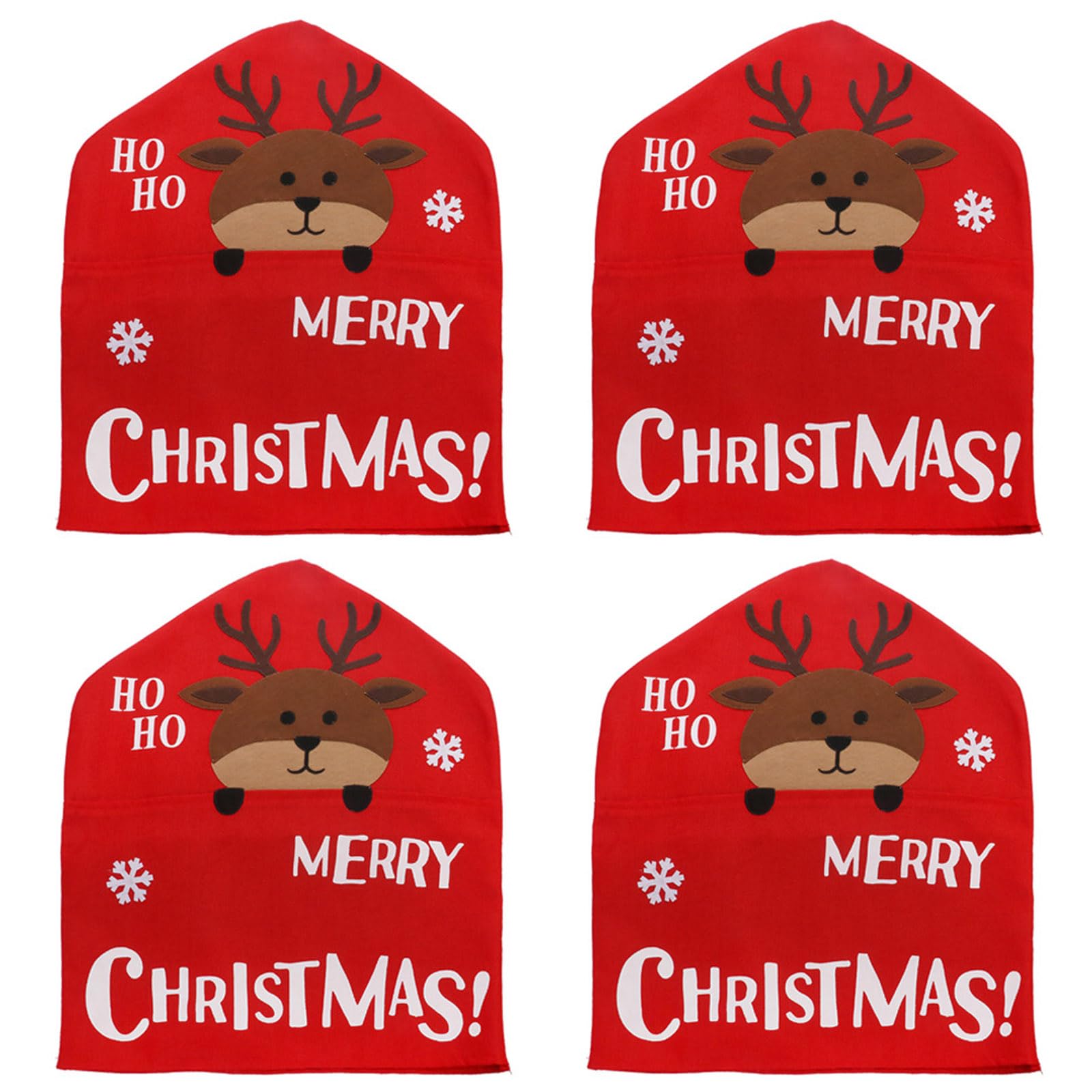 Buxuaaaa Deer Santa Fabric Chair Cover Machine Washable Fit For Family Home Decorations Holiday Decoration Chair Slipcover