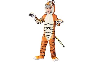Kids' Realistic Jungle Tiger Hooded Costume