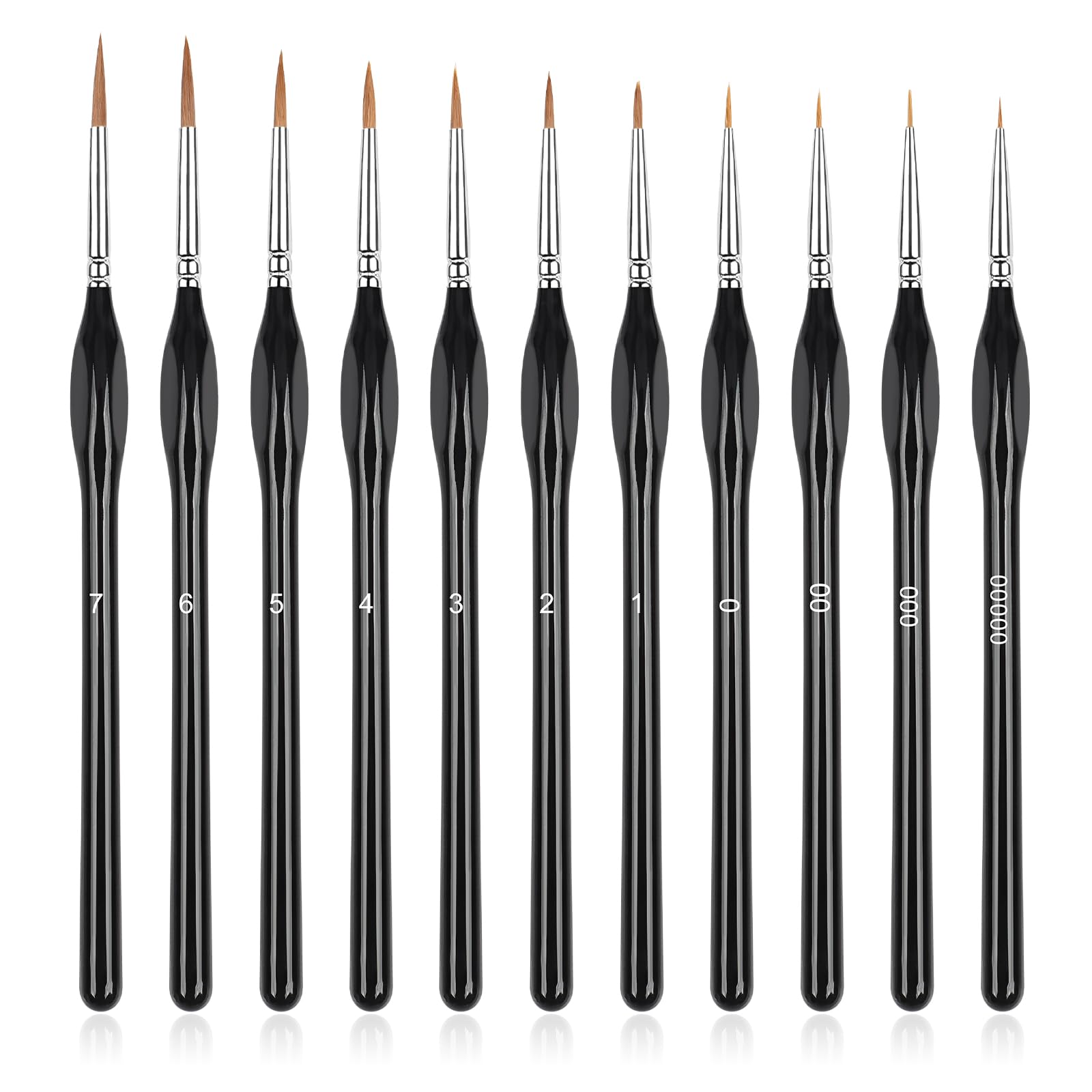 Aniyoo 11 Pcs Detail Paint Brush, Professional Fine Detail Brushes, Black — image 1