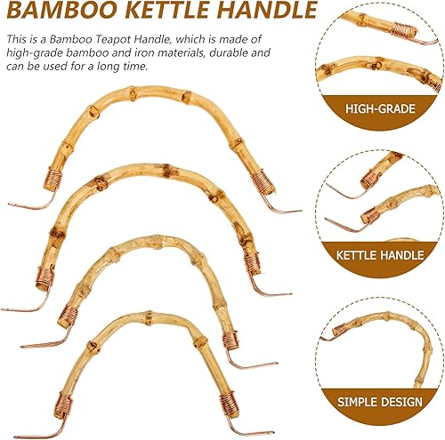 Miniatura 9 de 8 manijas de bambú para tetera de repuesto con cable, mango de tetera para tetera china, cerámica para tetera china, tetera de cerámica, tetera