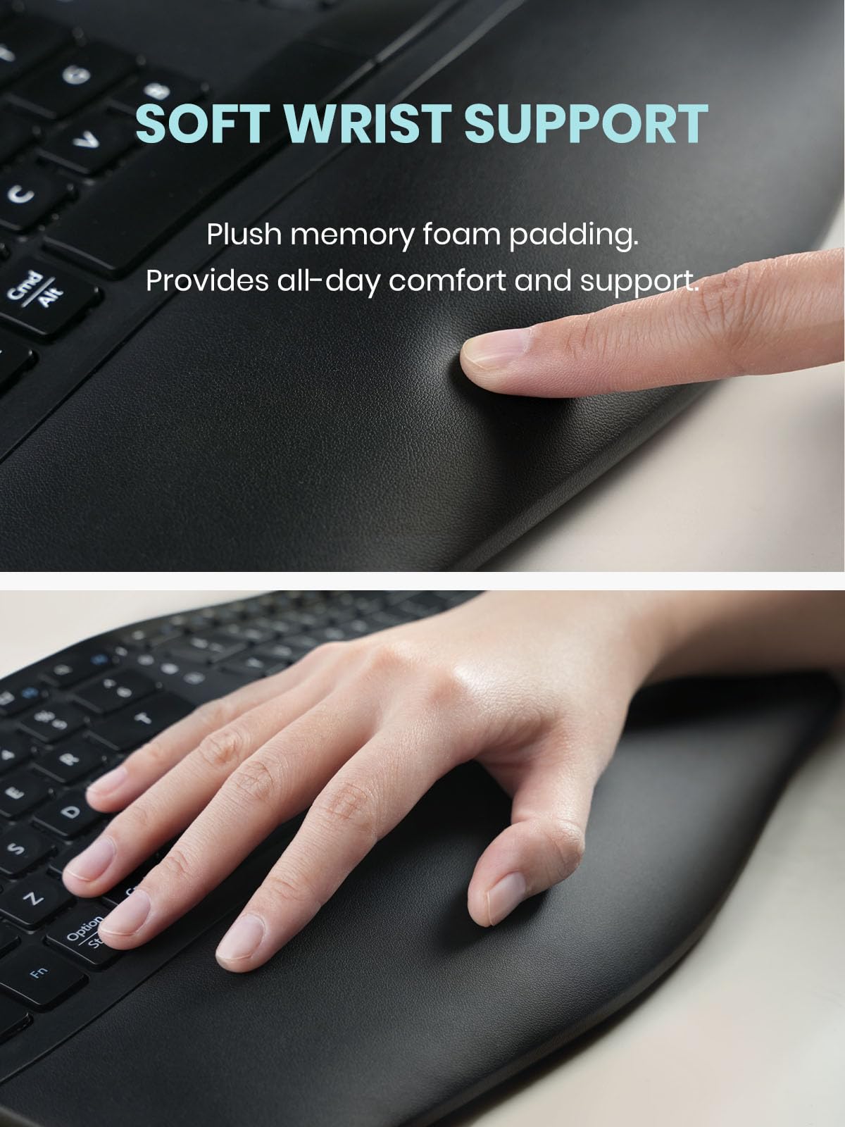 Perixx PERIDUO-606IIA - Tastiera ergonomica compatta wireless 3 in 1 con mouse verticale e tastierino numerico, tasti e clic silenziosi, inglese americano