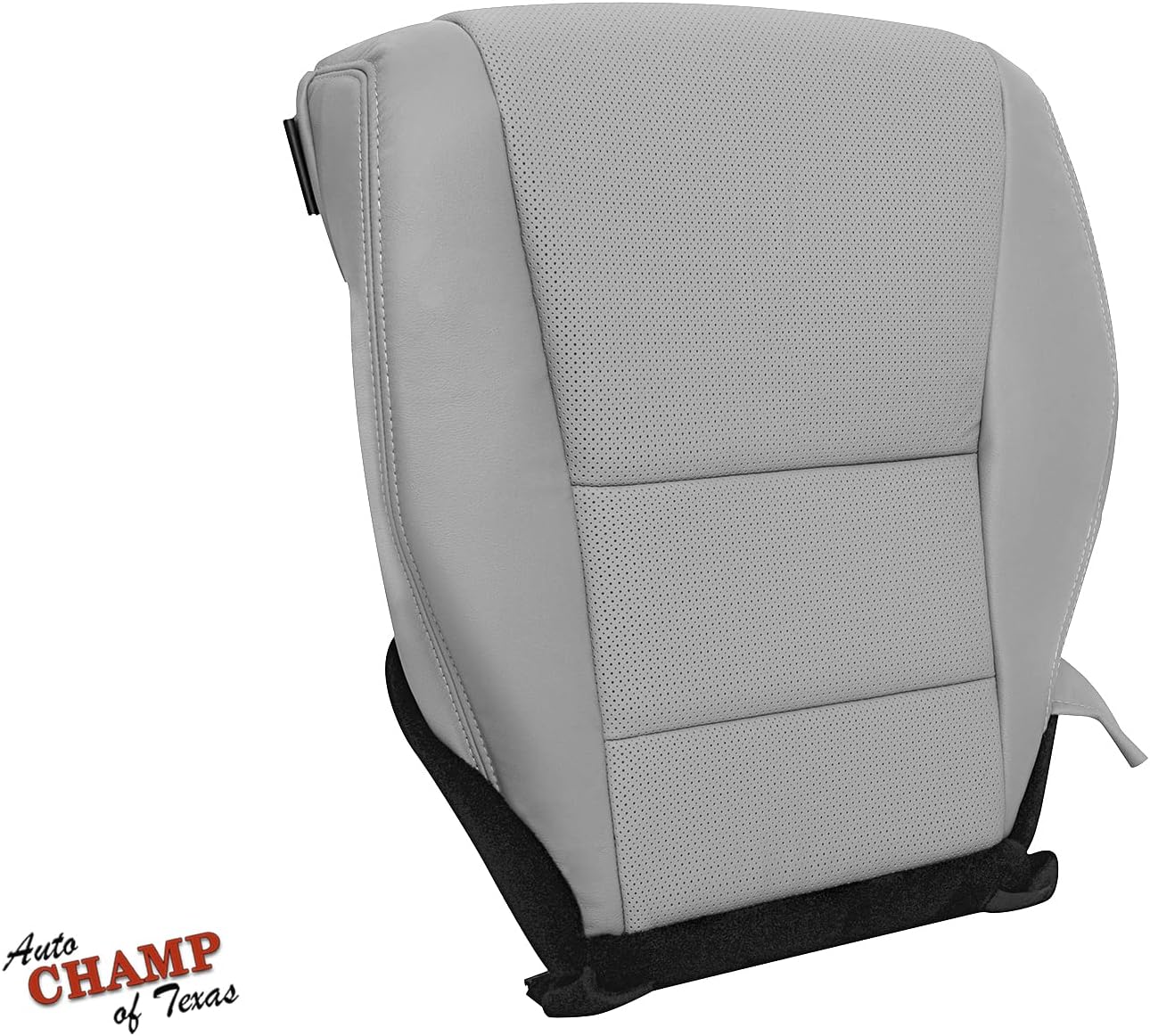 Driver-Side Bottom Genuine Leather Seat Cover Compatible with 2013-2017 Honda Accord 4-Door - Gray