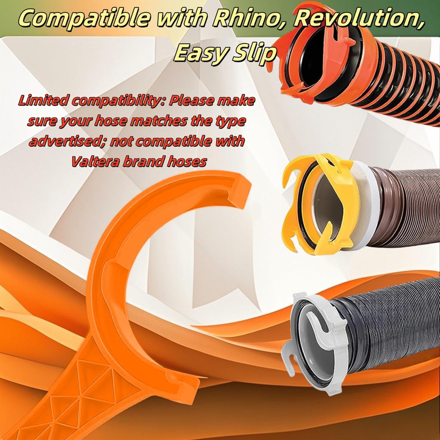 RV Sewer Hose Wrench - 3&4 Inch Male/Female Cap Tool, Fits Camco Rhino/Revolution Hoses, Orange ABS for Cleanout Plugs - Easy Install/Remove 2 PCS