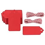 G2PLUS Red Gift Tags, 100PCS Red Paper Gift Tags with String, 2.81.6 in Blank Labeling Tag for Present Wrapping, Mother\'s Day, Christmas, Valentine\'s, DIY Arts & Crafts
