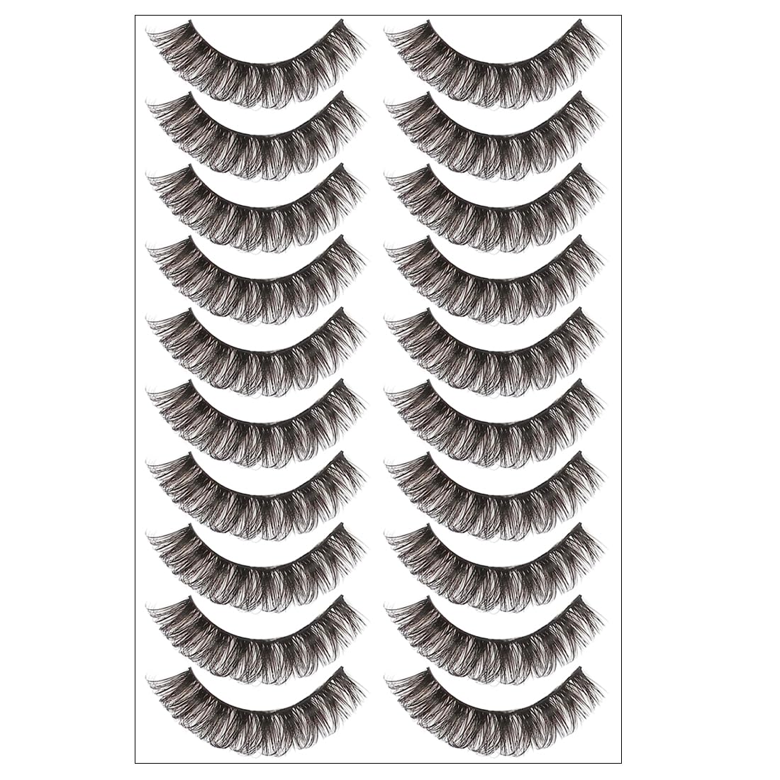 XPEX 10 pares pestañas postizas,pestañas postizas naturales,Crea un efecto natural 3D con un rizo de larga duración, haciendo que tus ojos sean más glamurosos y refinados.