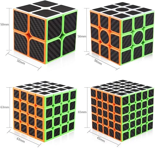Miniatura 19 de CFMOUR Paquete de 2 cubos de velocidad de 3 x 3, cubo mágico rápido para niños, cubos de fibra de carbono suaves, juguetes de rompecabezas