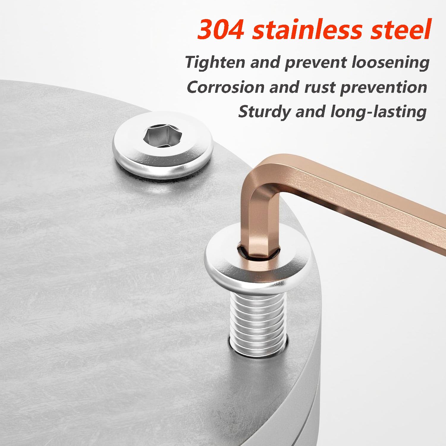 20 Pezzi Bulloni Completamente Filettati M4 x 5mm Viti a Esagono Incassato a Testa Piatta, Viti a Macchina Acciaio Inox 304