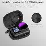 AMAZEAR Étui de Transport pour Accessoires DJI Osmo Action 6, Action6 Portable et Compact, étui de Voyage en Cuir Rigide avec intérieur Doux pour la Protection, l'organisation et Le Rangement, Noir - 2