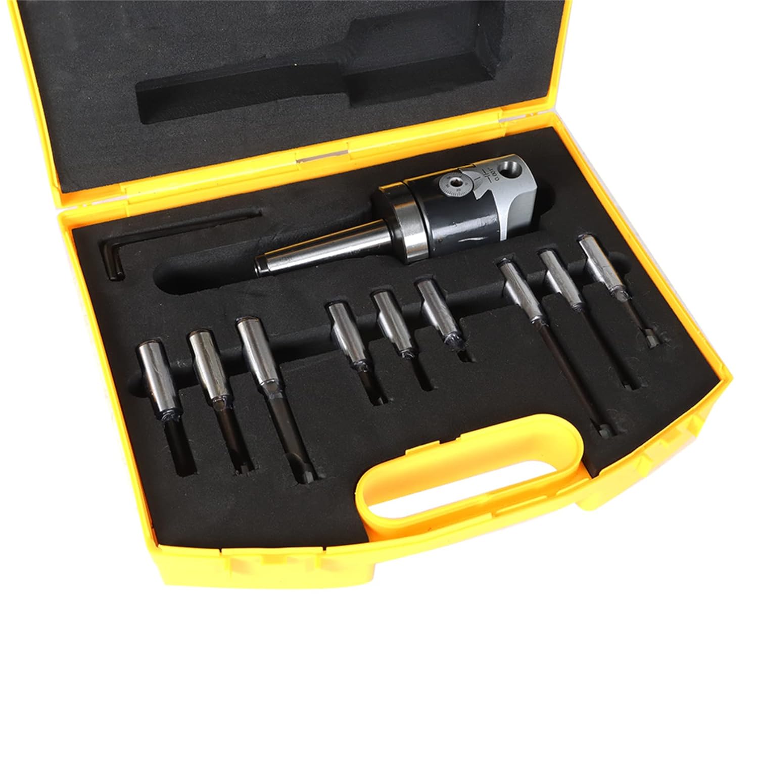 waltyotur 2 Inch Boring Head MT2 Shank 9Pcs 1/2 Inch Rod Boring Bar Set for Machining with Plastic Box