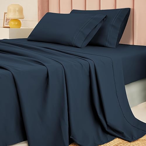 Miniatura 1 de MICORAL ProBreathing - Juego de sábanas tamaño matrimonial, 4 piezas, 60% microfibra, 40% rayón derivado de bambú, bolsillo profundo de 16 pulgadas,