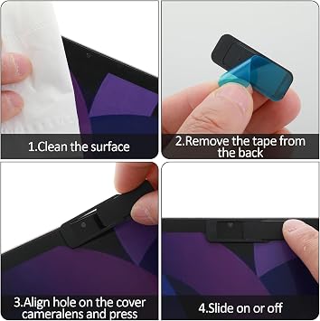 Ymapinc 4Pcs Laptop Camera Cover, Webcam Cover Slide for Privacy Safe Suitable for Computer Mobile Phones Laptops Tablets - Black