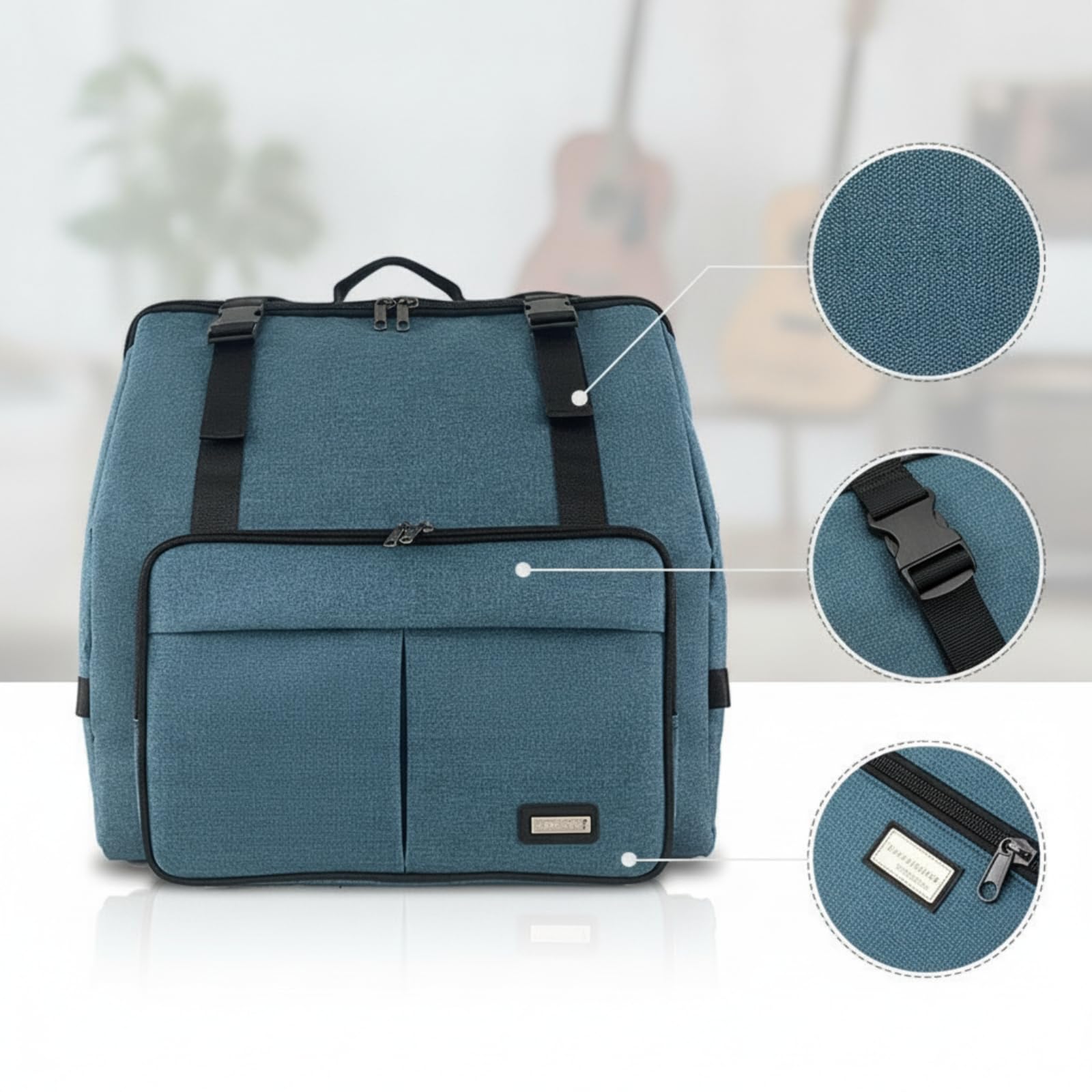 tasche stoßfest -Rucksack wasserabweisend -Instrumententasche für Musiker, Auftritt, Array, Saphirblau
