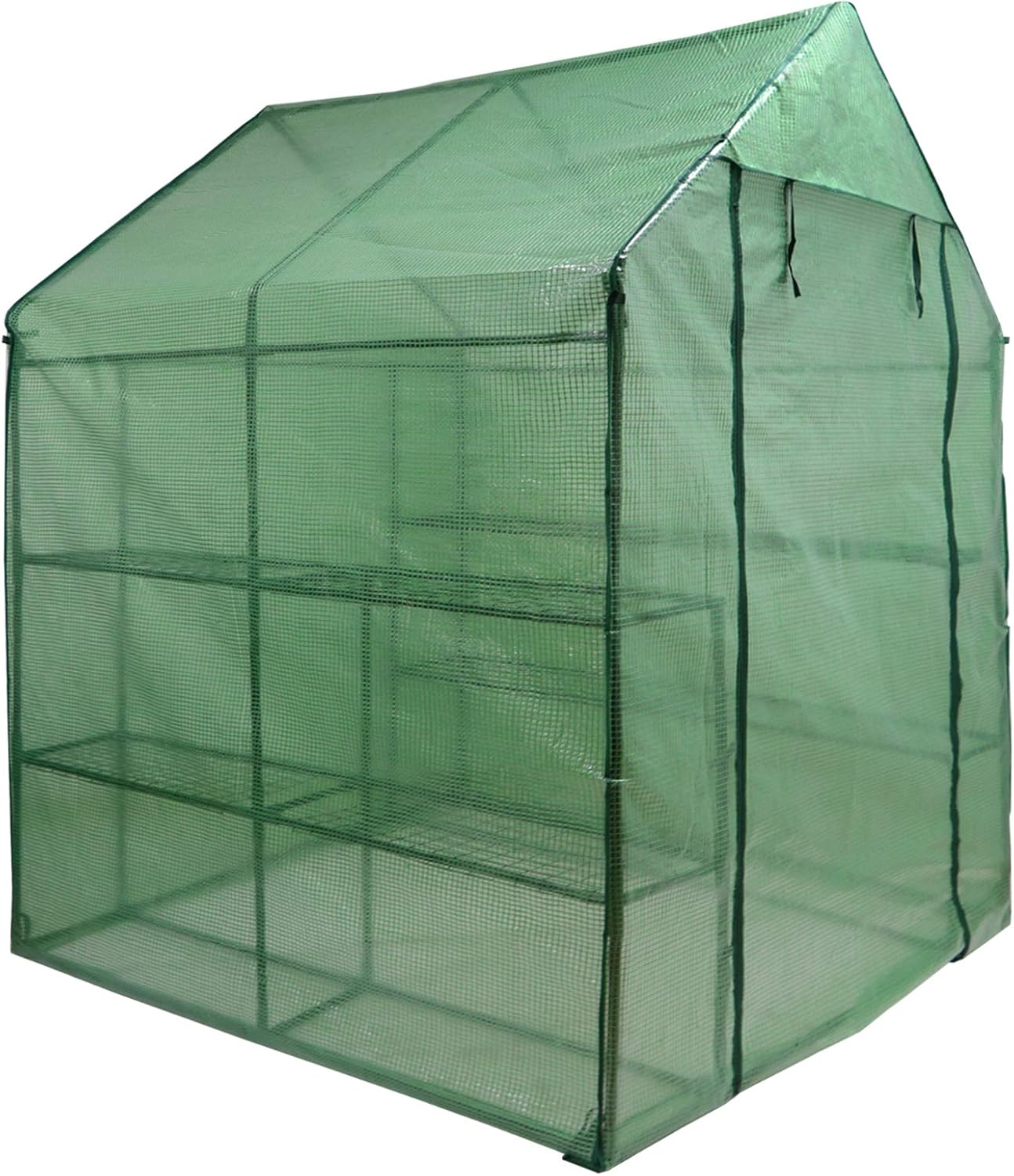 2-Tier 8-Shelf Mini Walk-in Greenhouse Portable Plant Herb Flower Gardening Hot House with PE Cover for Backyard Indoor Outdoor