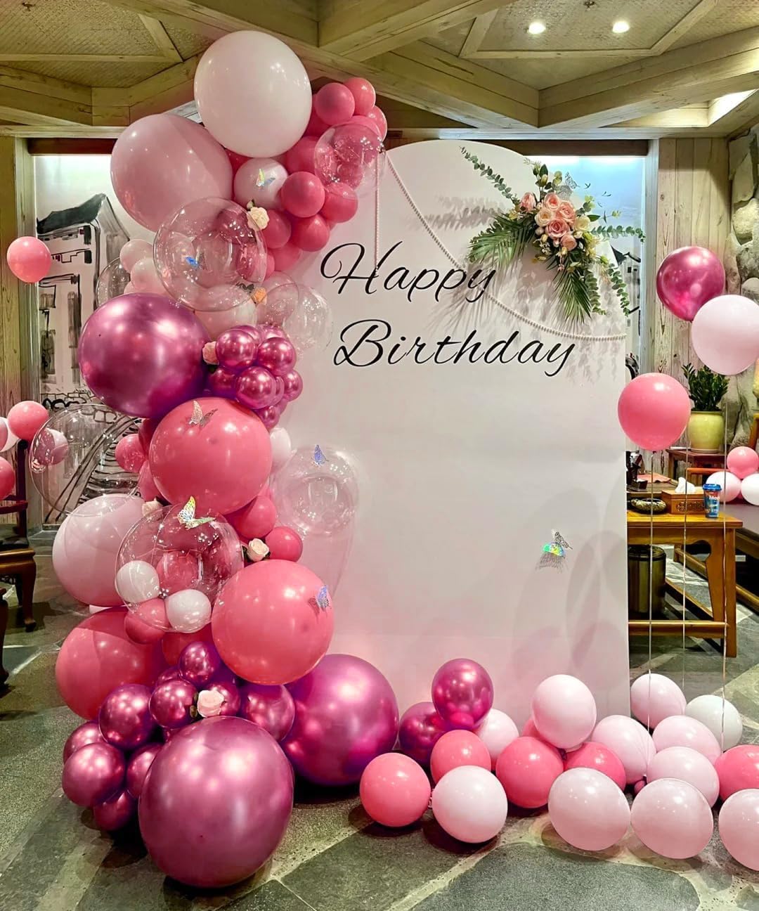 Hot Pink and Light Pink Balloons przyjecie 60 Pcs 12 inch Magenta Balloon Metallic Pink Confetti Balloons Pack for Girls Women Birthday Baby Shower Wedding Bachelorette Party Decoration