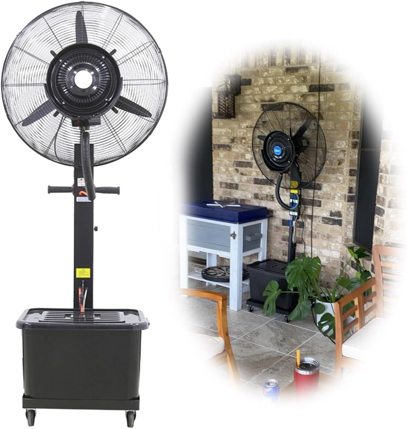asdchZen High Velocity Oscillating Pedestal Fan With 3 Speeds & 11 Gallon Tank, 650Mm Tower Cooling Fan For Home And Outdoor Use,One Color-650mm/26