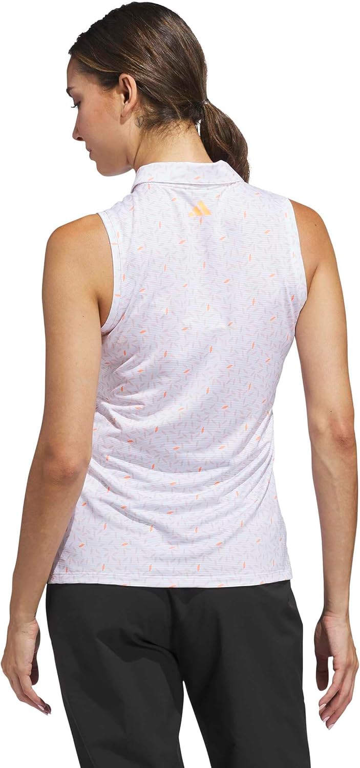 adidas Women's Ultimate365 Printed Ottoman Sleeveless Polo - Image 3