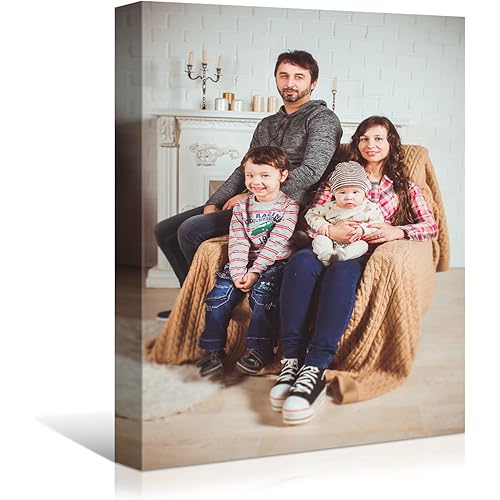Denozer Personalized Canvas Prints With Your Photos Custom Canvas Wall Art for Home Decor, Bedroom, Living Room, Wedding, Baby, Pet, Family Gifts, Various Sizes for Choose