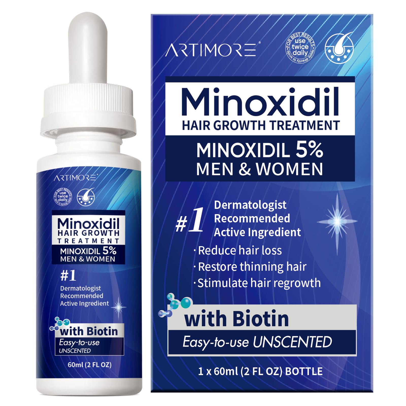 5% Minoxidil Hair Growth Serum with Biotin, Collagen & Castor Oil