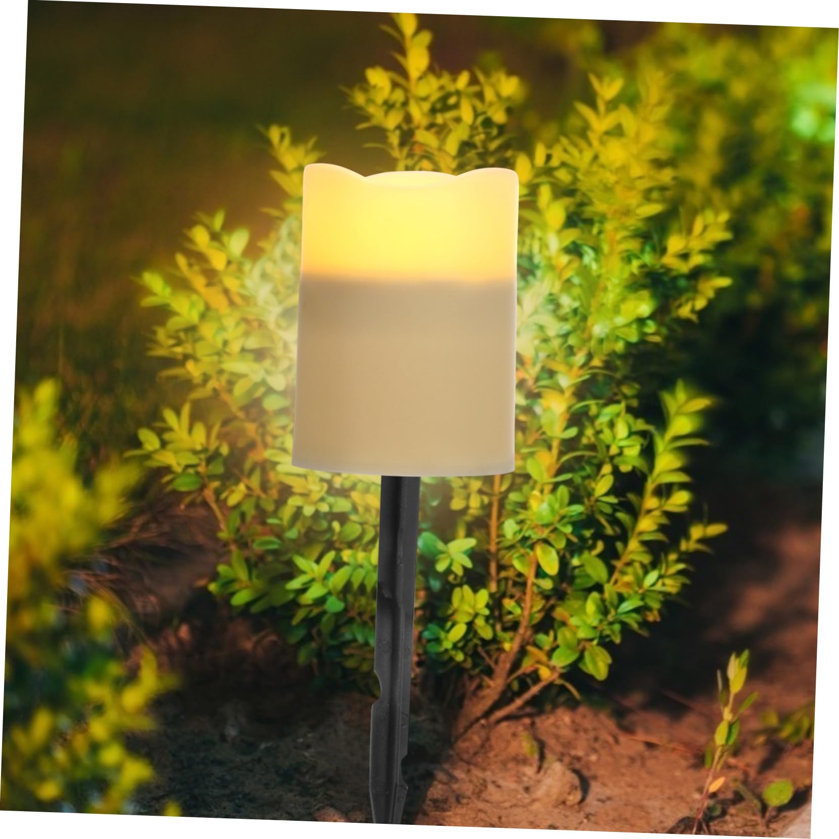 Lampada Candela LED Solare 4 Pezzi in Plastica Bianca