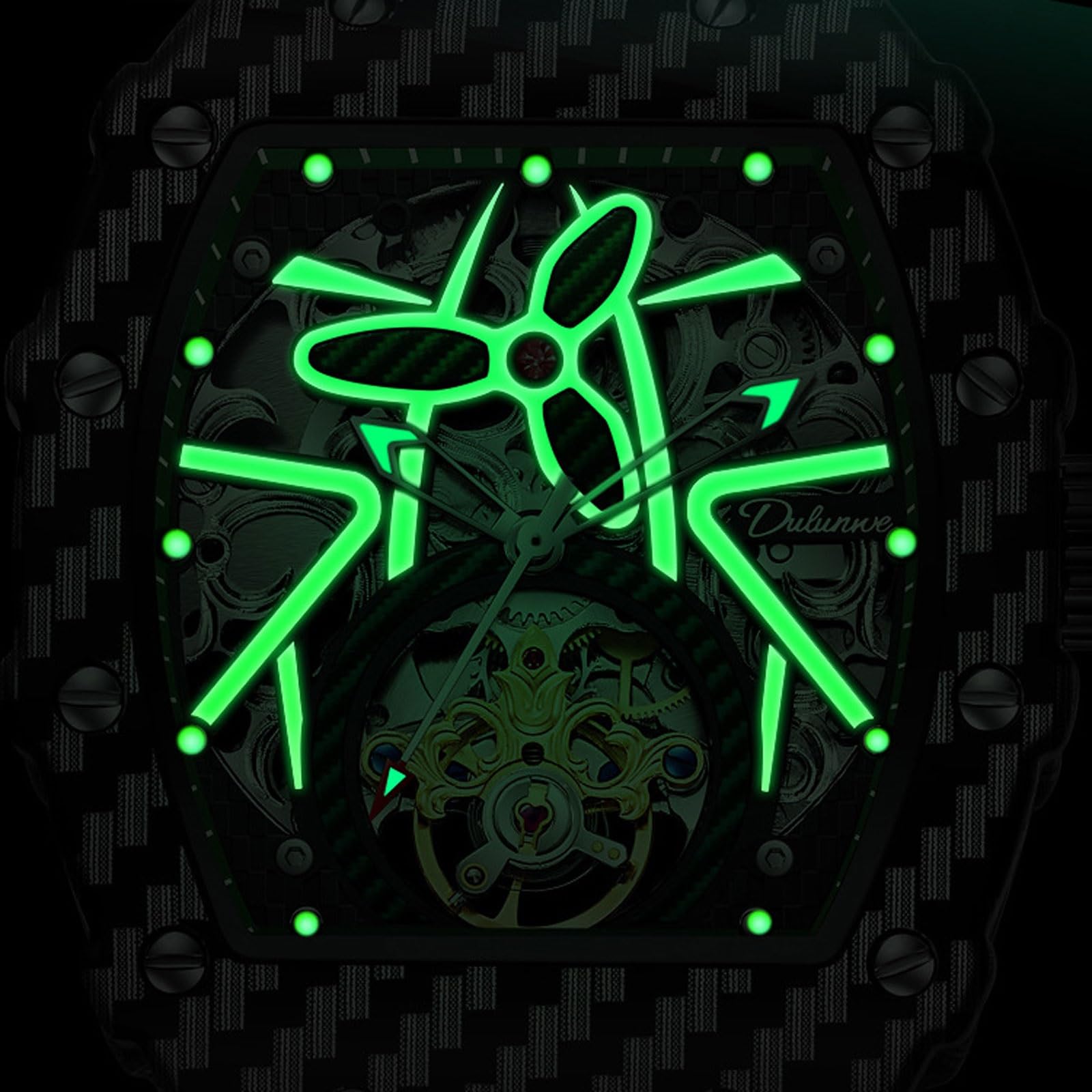 Cyfrowy zegarek mechaniczny w kształcie beczki pusty wodoodporny męski zegarek na rękę gumowy pasek świecący wodoodporny do formalnego i codziennego noszenia inteligentny