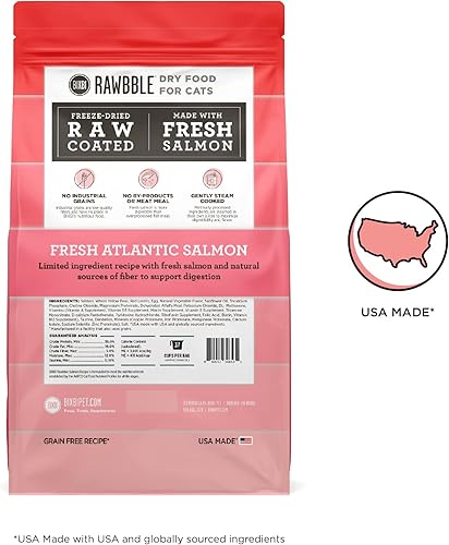 Miniatura 10 de BIXBI Rawbble Dry Food Receta de salmón de pollo para gatos de interior, 3 libras