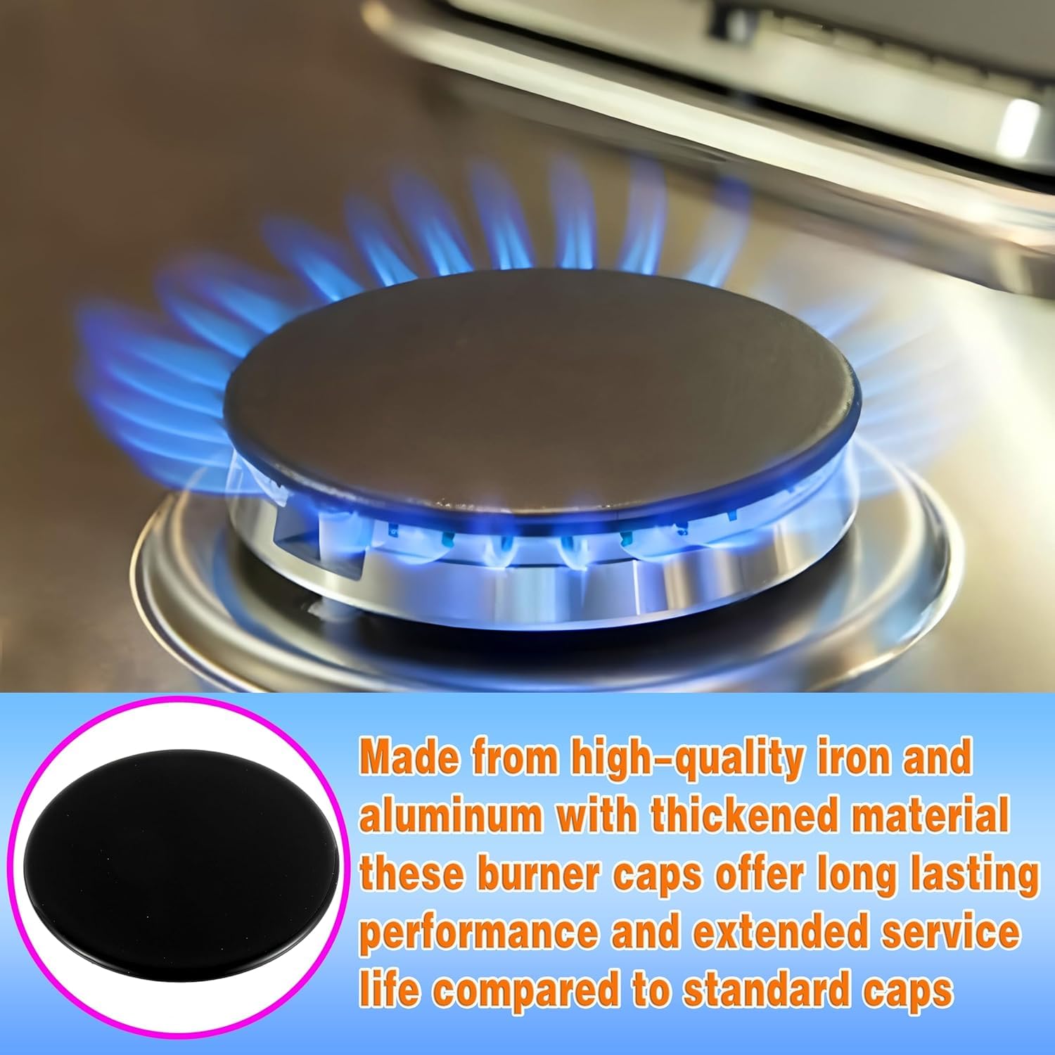 Set di 4 coperture per fornelli a gas, 55 mm/75 mm/100 mm, per fornelli a gas Sabaf, accessori per fornelli a gas (piatti