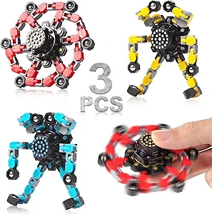 Easter Basket Stuffers Gifts Transformable Fidget Spinners 3 Pcs for Kids and Adults Stress Relief Sensory Toys for Boys and Girls Fingertip Gyros for Party Favors Goodie Bag Stuffers for Kids