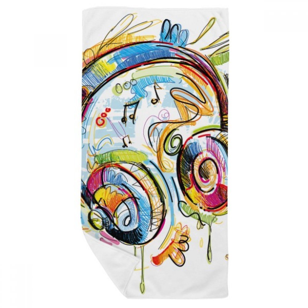 Serviette de bain absorbante motif fou multicolore tissu doux taille 35x70cm DIYthinker
