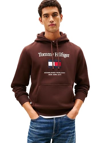 Tommy Hilfiger Men's Medium Weight Cotton Hoodie Sweatshirt With Embroidered