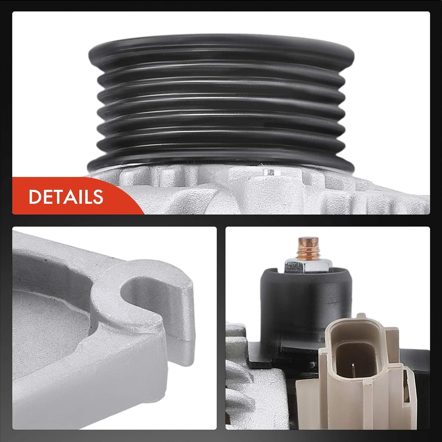 A-Premium Alternator Compatible with Ford Expedition 2006 2007 2008 & Lincoln Navigator 2006 2007 2008, V8 5.4L, 12V 150A 6-Groove Pulley Clockwise