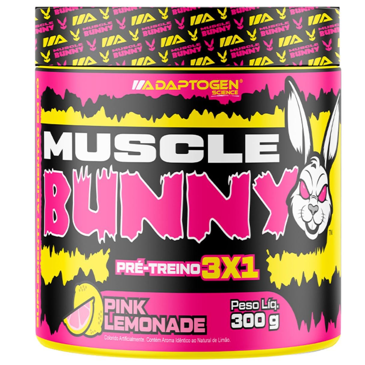 Muscle Bunny Pré-Treino 3x1 300g Sabor: Limonade - ADAPTOGEN