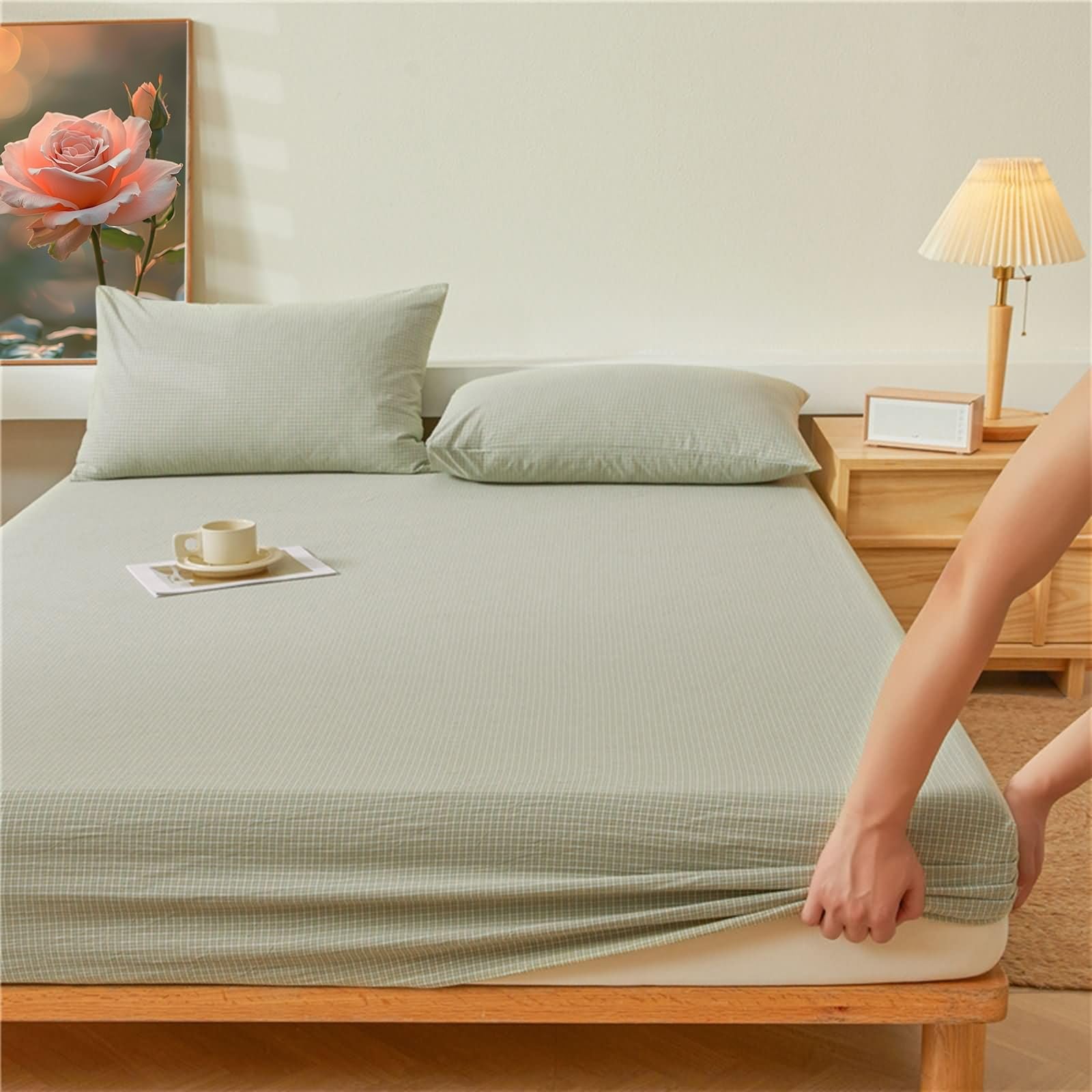 Prześcieradło z gumką 120 x 200 cm – aksamitne – fioletowe – wysokość materaca do 5-133 cm – prześcieradło z gumką, jednokolorowe, ciepłe prześcieradło z gumką do łóżek kontynentalnych bez poszewki