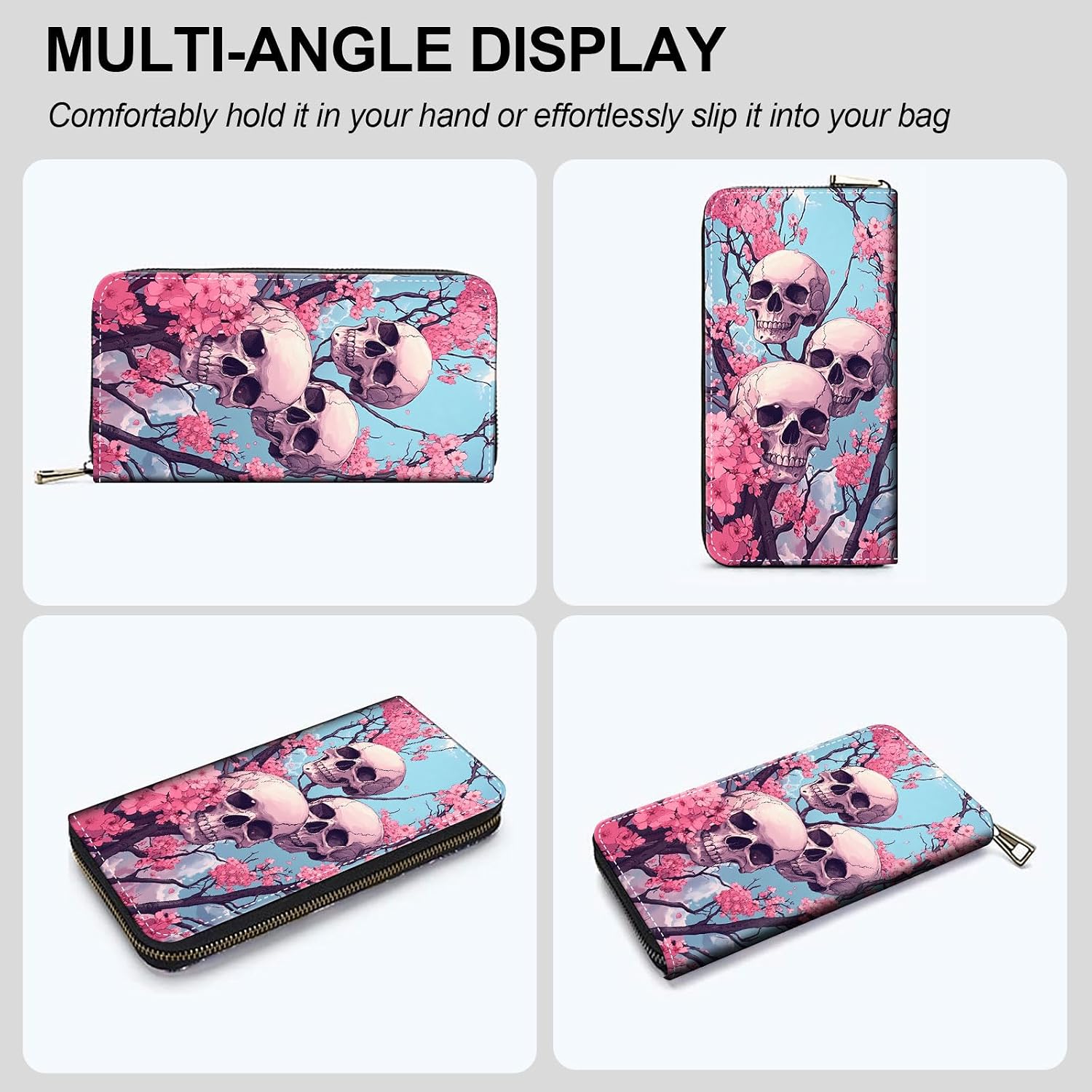 Cute Wallets for Women Girls, Large Capacity PU Leather RFID Blocking Clutch Purse with Wristlet