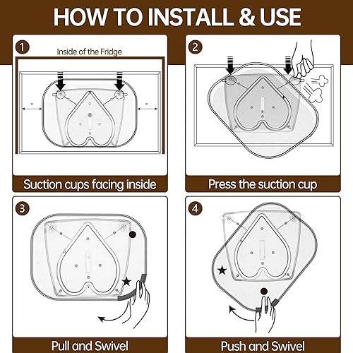 Miniatura 5 de MOCIUN Lazy Susan - Organizador giratorio para refrigerador, plato giratorio rectangular para refrigerador, Lazy Susan para gabinete, mesa,