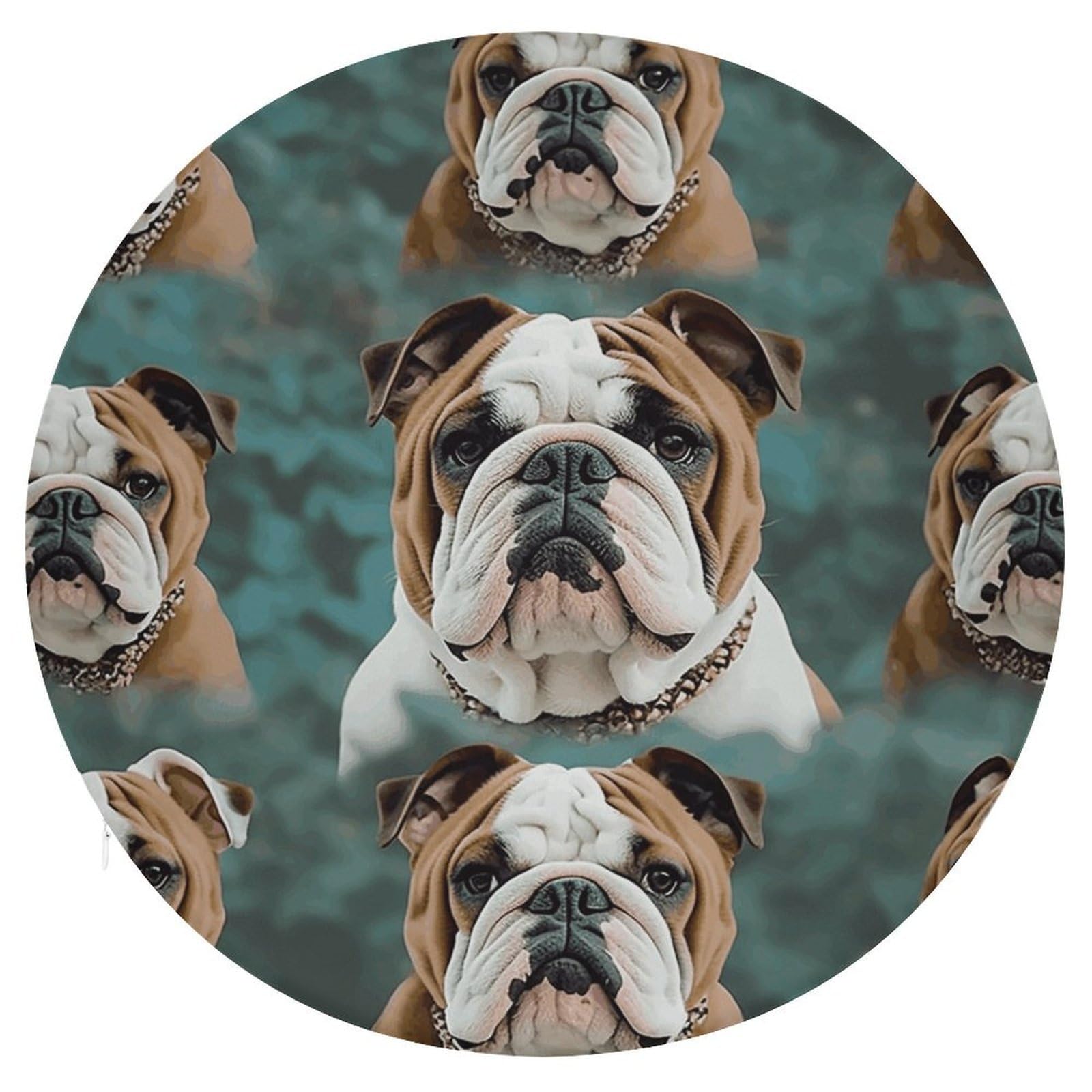 VstaDank Funny English Bulldog Round Cushion Memory Foam Seat Cushions 15In Comfort Meditation Floor Pillow Anti Slip Soft Stool Cushion Chair Pad for Tatami Living Room Yoga