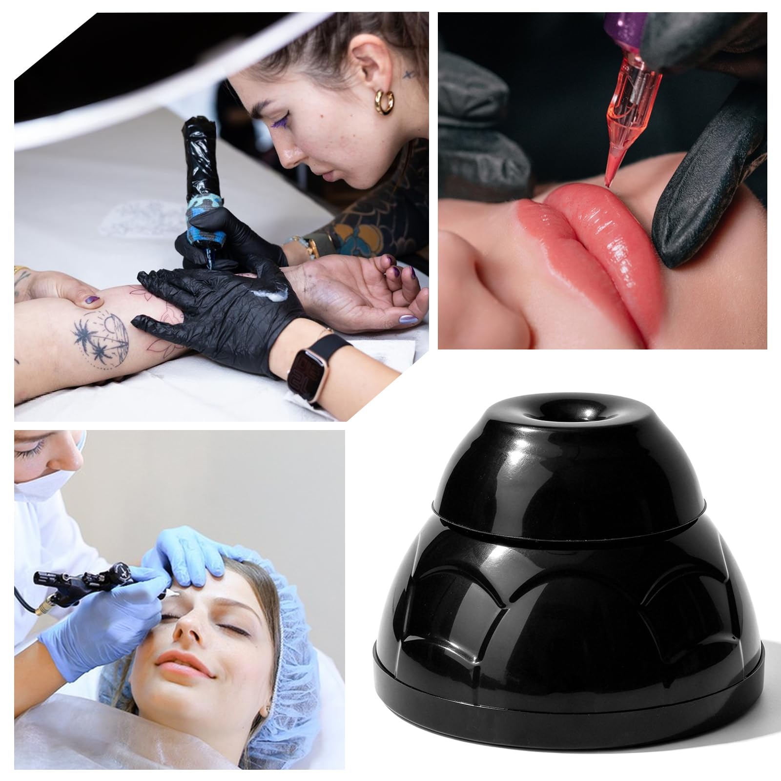 Vortex Mixer Mini 5200 U/min, Lab Vortex Mischer, Elektrischer Mischer Paint Shaker mit Touch-Funktion, für Paint Shaker, Nagellack, Wimpern Gel, Tattoo Tinte(Schwarz)