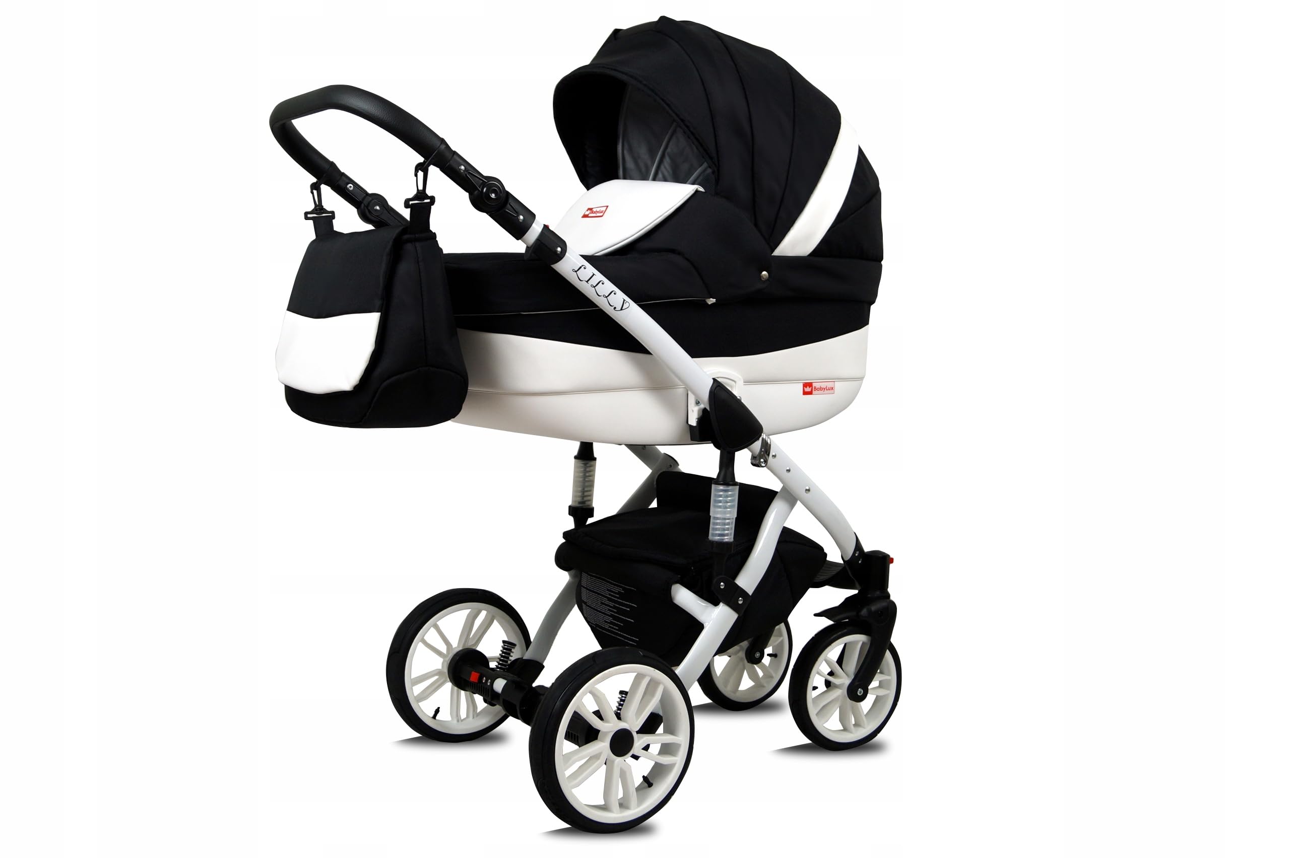 BabyLux® Carrito de Bebé Sistema de Viaje Set 3 en 1 - Lilly - incl. Capazo, Silla de Paseo, Silla Coche - Cochecito - con Bolso cambiador, Cubierta para la lluvia, Mosquitera etc.