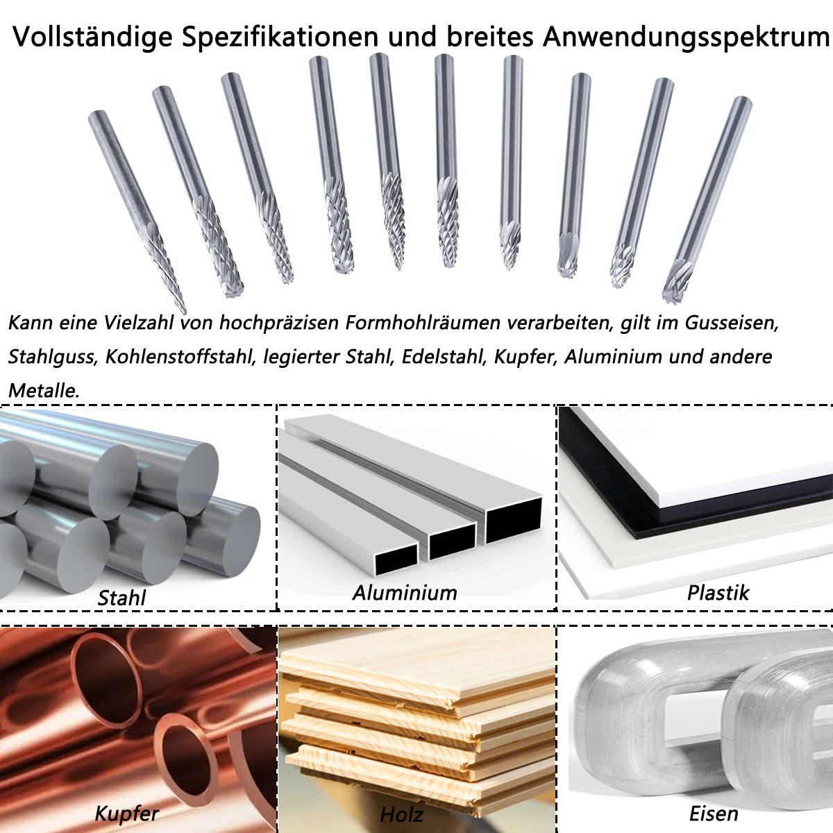 Set 20 Frese In Metallo Duro - Acciaio Tungsteno, 3mm, Doppio Taglio Per Legno E Metalli - Foto 2