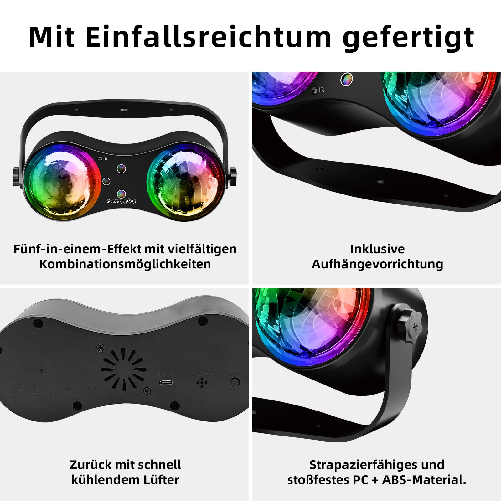 Disco Party Light – Sprachgesteuerter Stroboskop-Sternenhimmel-Projektor mit Fernbedienung, DJ-Bühnenlicht, geeignet für Partys, Bars, Geburtstage, Hochzeiten, KTV und andere Anlässe.