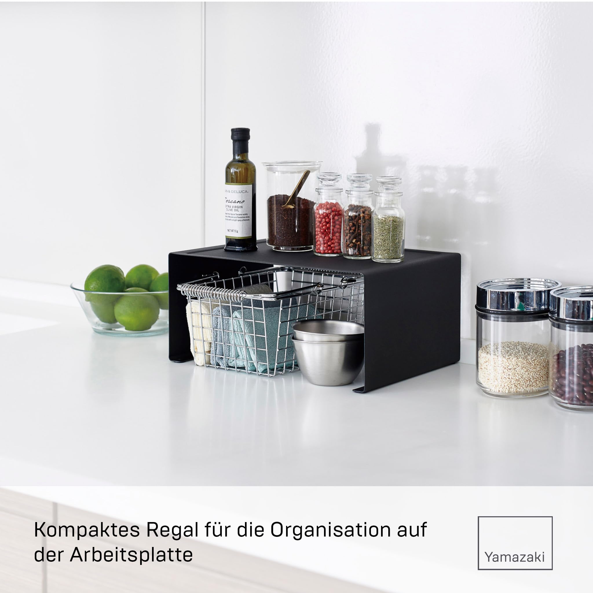YAMAZAKI 3792 TOWER Stackable Kitchen Rack, black, Steel, 30.5 x 22 x 14 cm