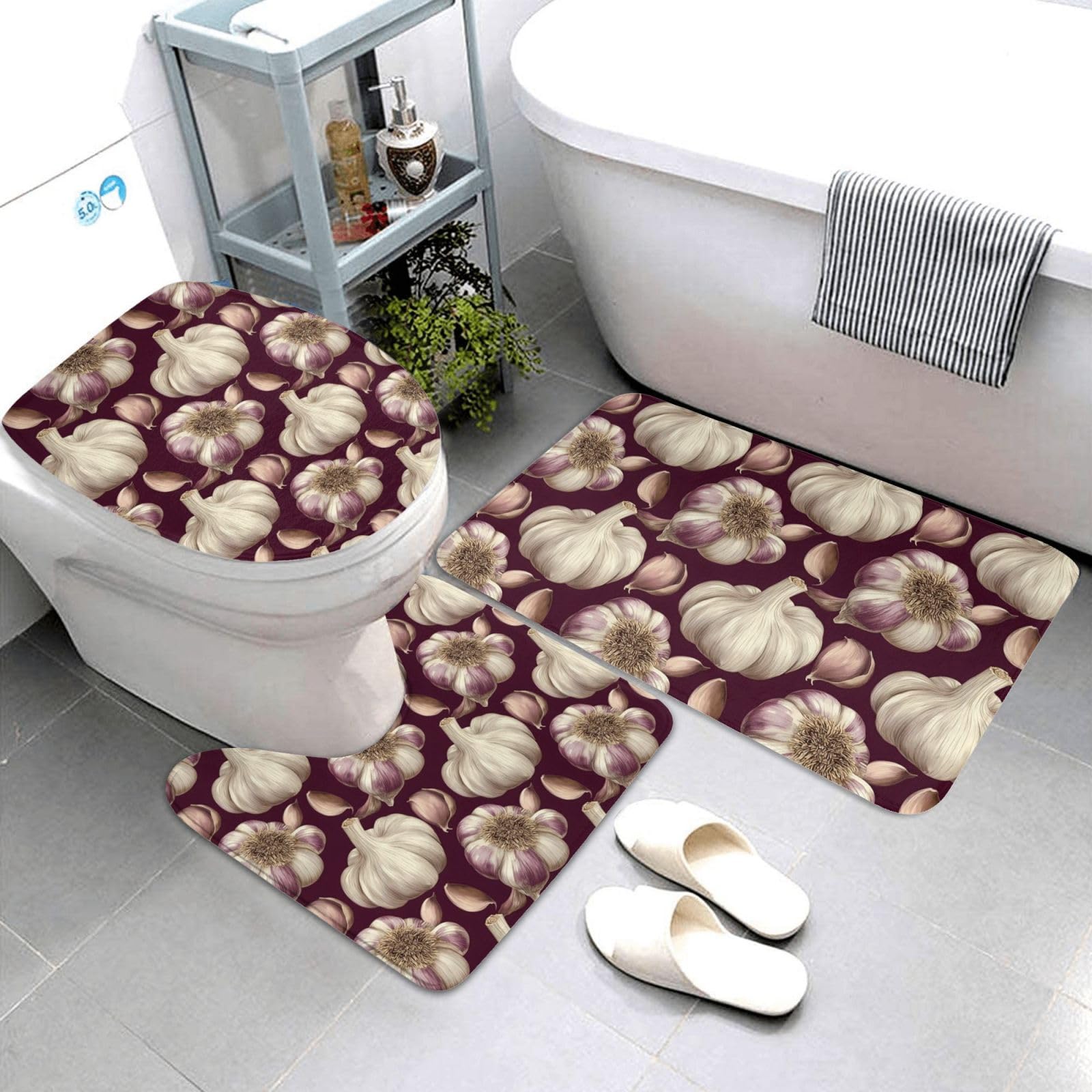 Tapis de salle de bain antidérapant contre les glissades lot de 3 en U