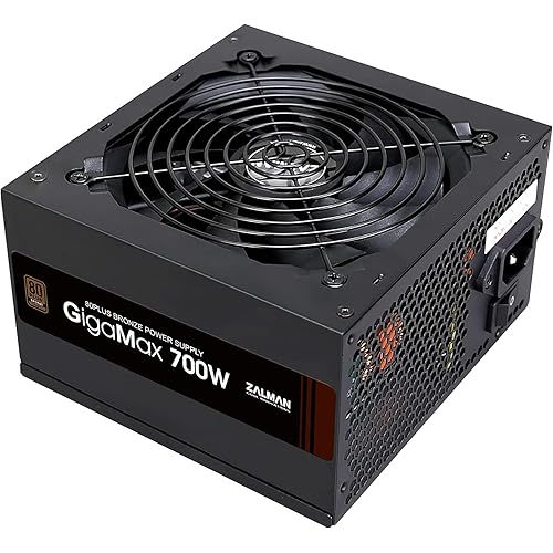 Zalman GigaMax 700W 80 Plus Bronze Certified ATX Power Supply - 105°C Rated Capacitors, 6+2 Pin PCIE Connectors, 120mm Silent Fan, PFC Protection and RoHS Compliance - Highly Efficient Gaming PSU