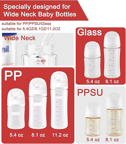 Miniatura 5 de 6 tapas de biberones de viaje y almacenamiento para botellas de cuello ancho de paloma, tapas de biberones de PP de repuesto con junta de sellado,