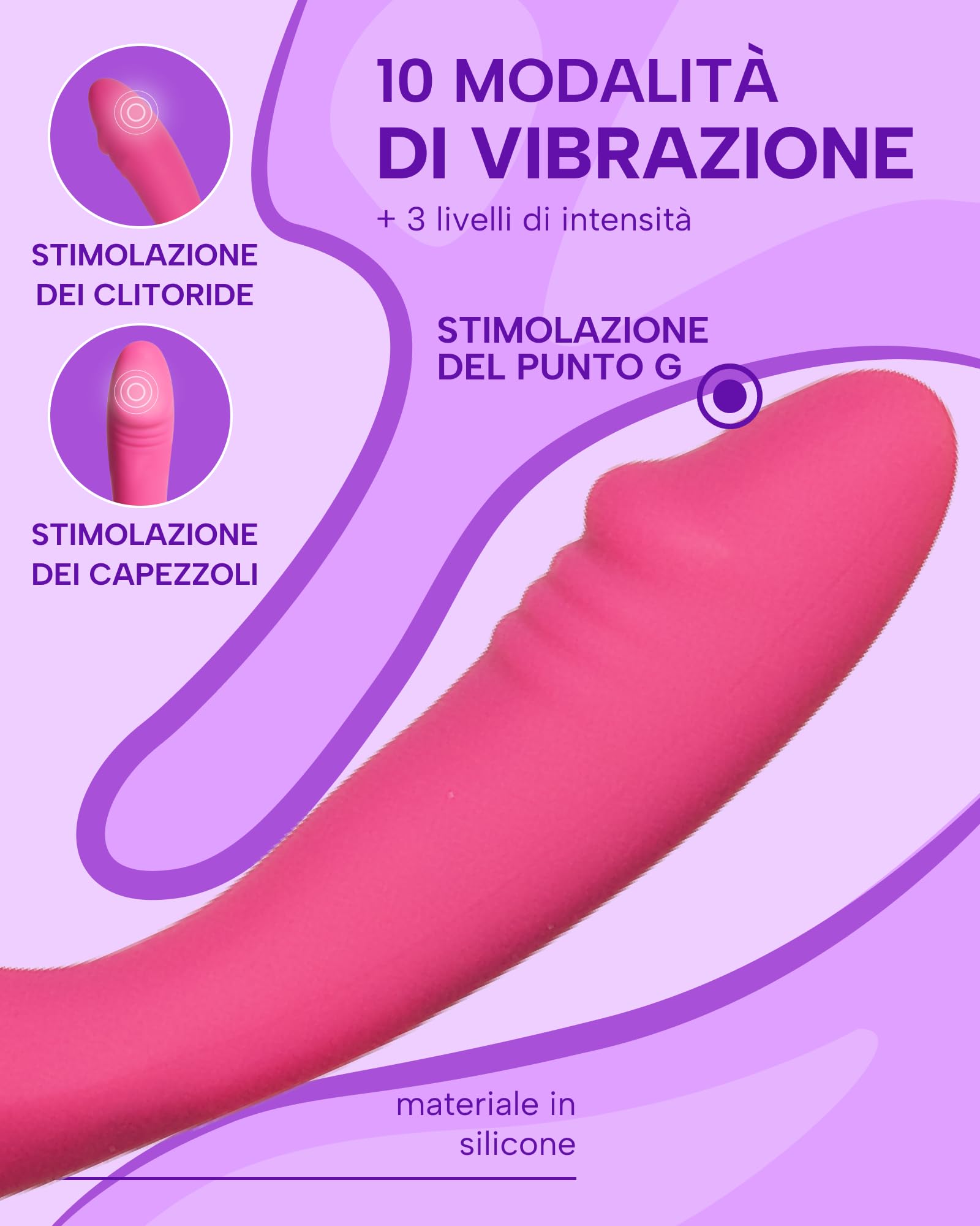 MySecretCase Vibratoreper Donna Grande 22cm Vibratore Punto G 10 Modalità di Vibrazione Vibratore Punto G Squirting Sexytoysys Donna Stimolatore Clitoride Femminile